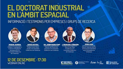 The Industrial Doctorate in the space field: Information and testimonies for companies and research groups – December 12th 17:30h